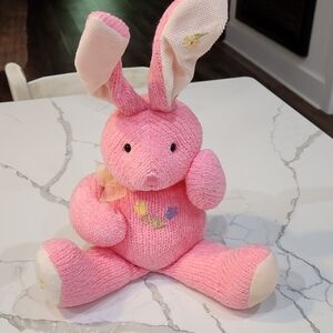 DAN Dee Pink Chenille Knit Bunny Rabbit